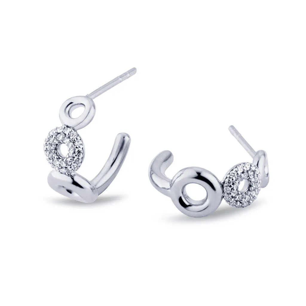 Matiné 18K Whitegold Hoops w. 50 Diamonds