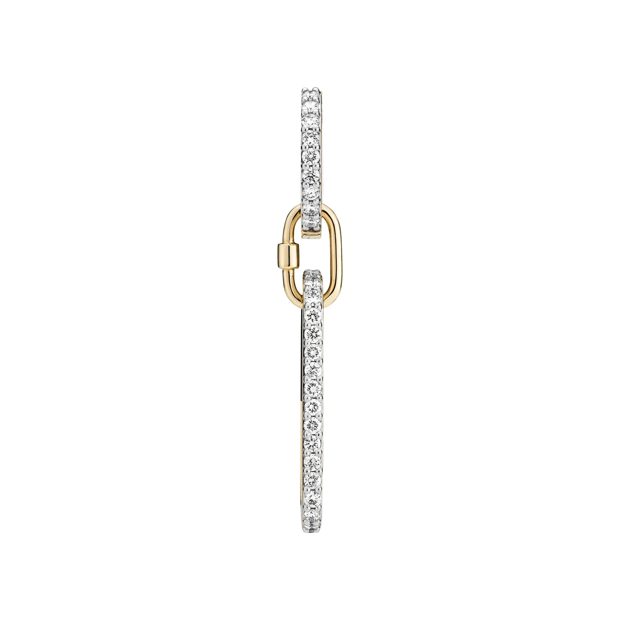 Memory Lane Blue & Orange 14K Gold Earring w. Lab-Grown Diamonds