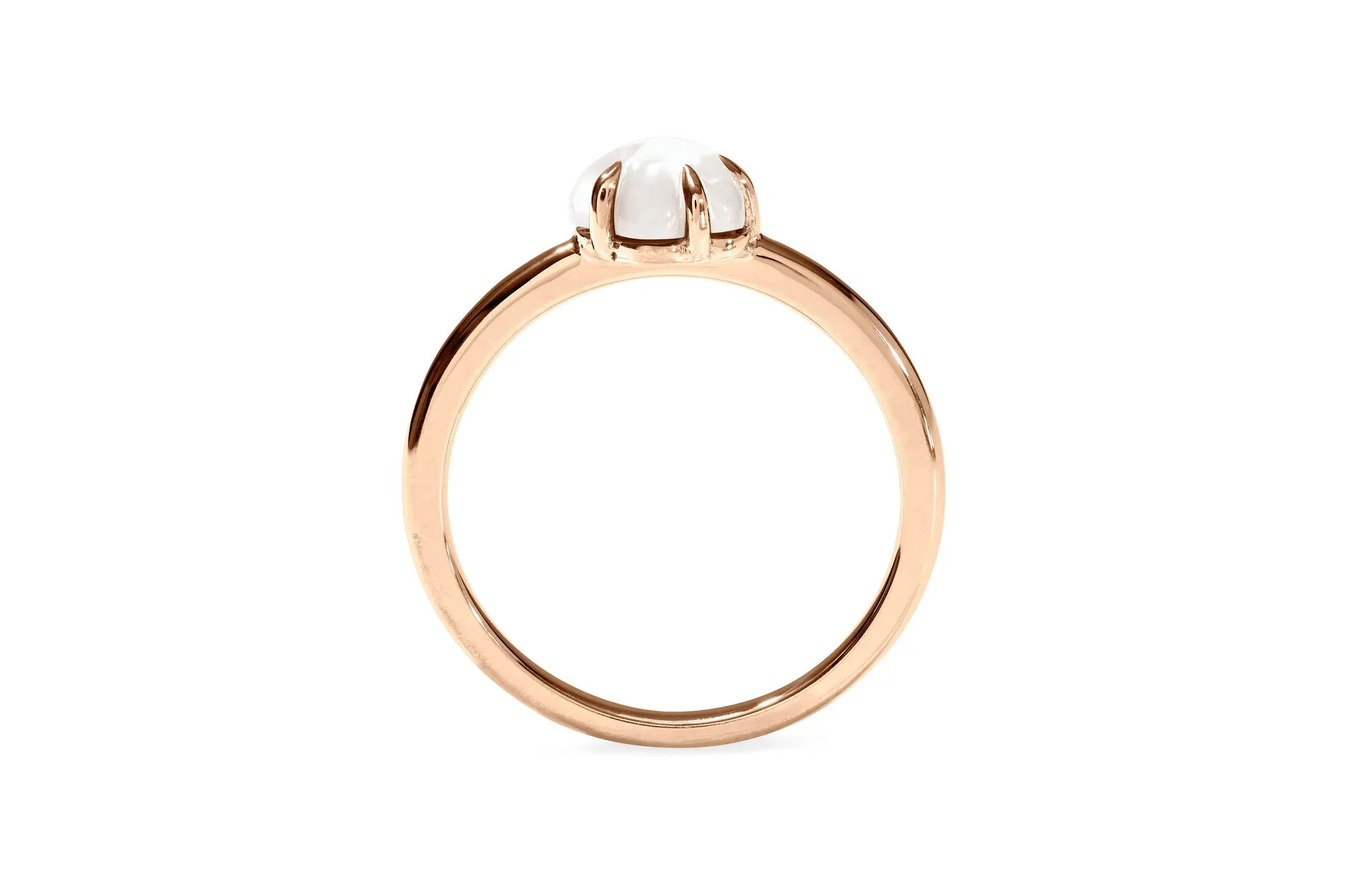 Mid Cloud 18K Rosegold Ring w. Milky Quartz
