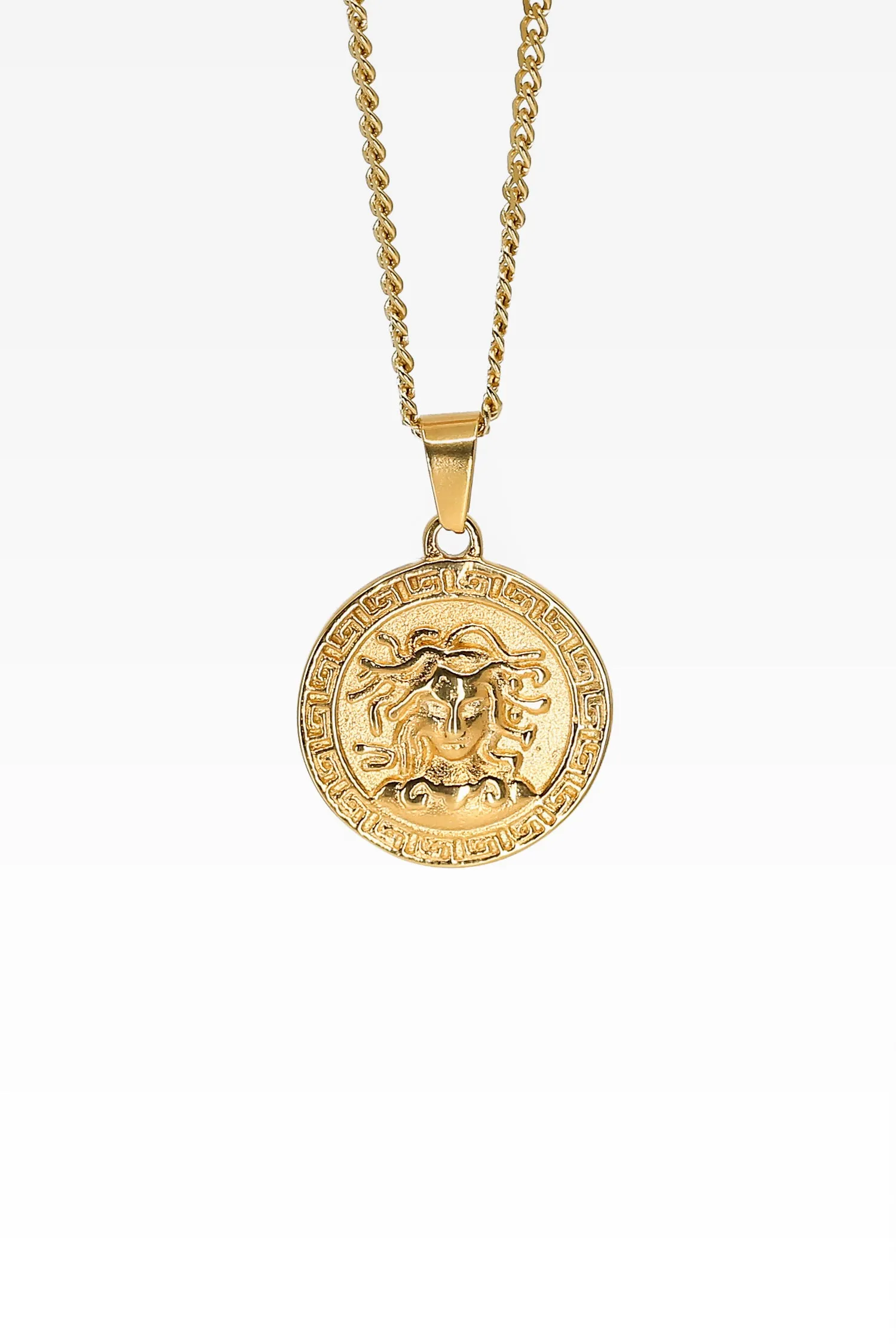 Midnight City Medusa Pendant & Chain Gold
