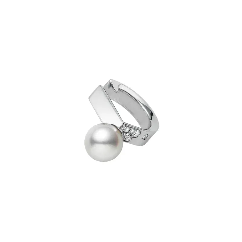 Mikimoto 18ct White Gold Akoya Pearl and Diamond Universe Elements Ear Cuff
