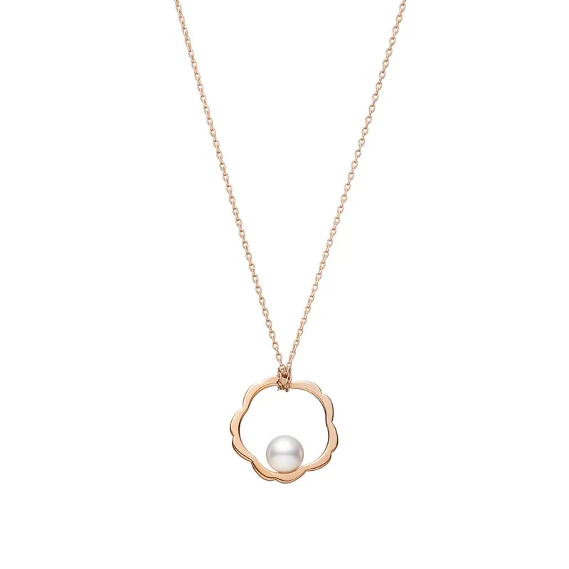 Mikimoto Cherry Blossom 18ct Rose Gold Akoya Pearl Pendant