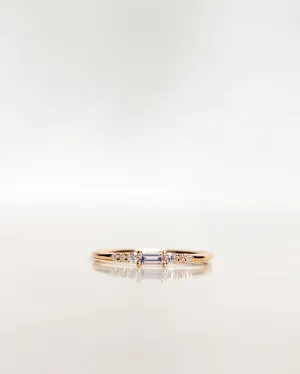 Mini Baguette Brilliant Cluster 18K Gold, Whitegold or Rosegold Ring w. Diamonds