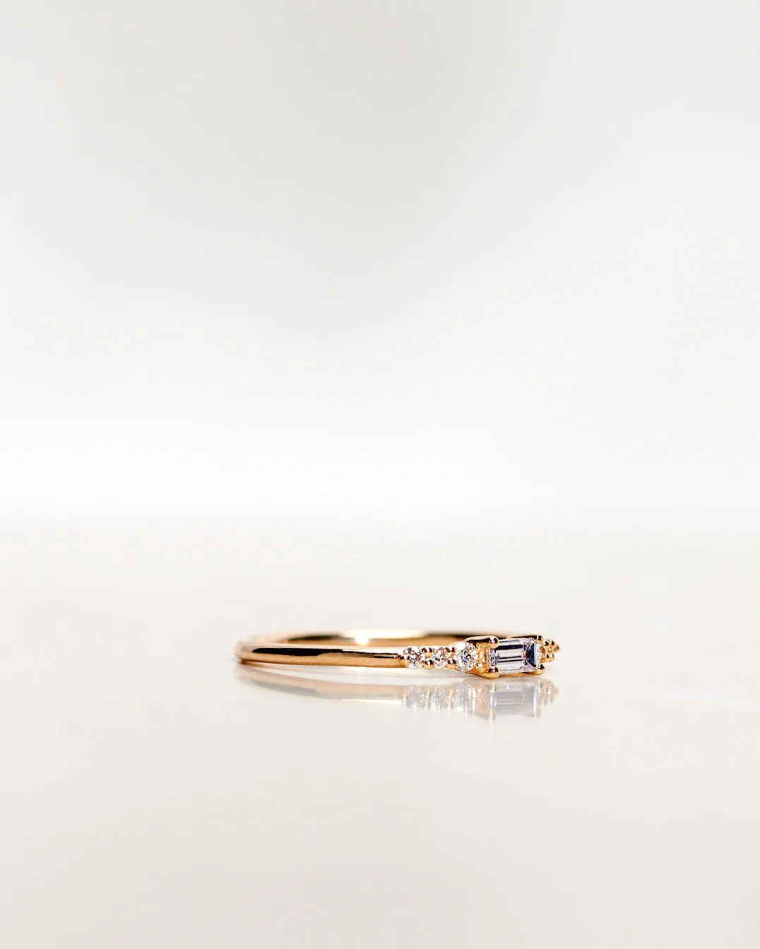 Mini Baguette Brilliant Cluster 18K Gold, Whitegold or Rosegold Ring w. Diamonds