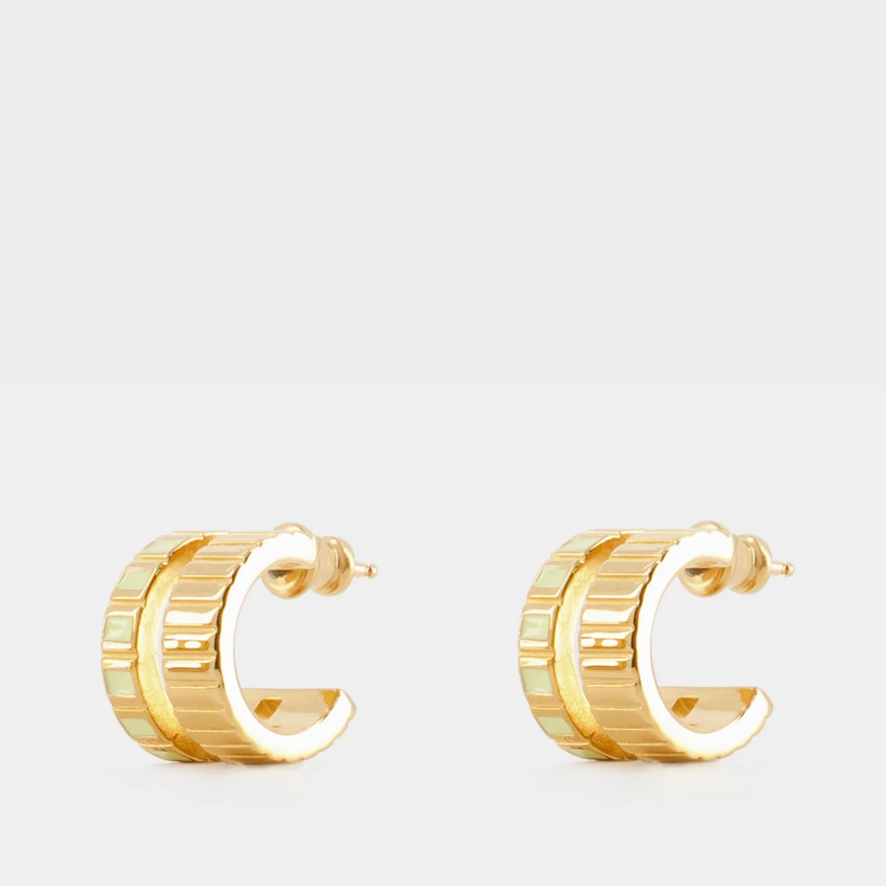 Mini Slot Earring - Ivi - Egg Shell - Or