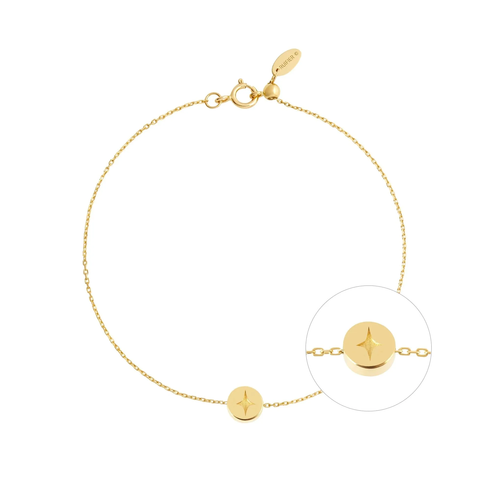 Modern Words Fine Light 18K Gold Bracelet