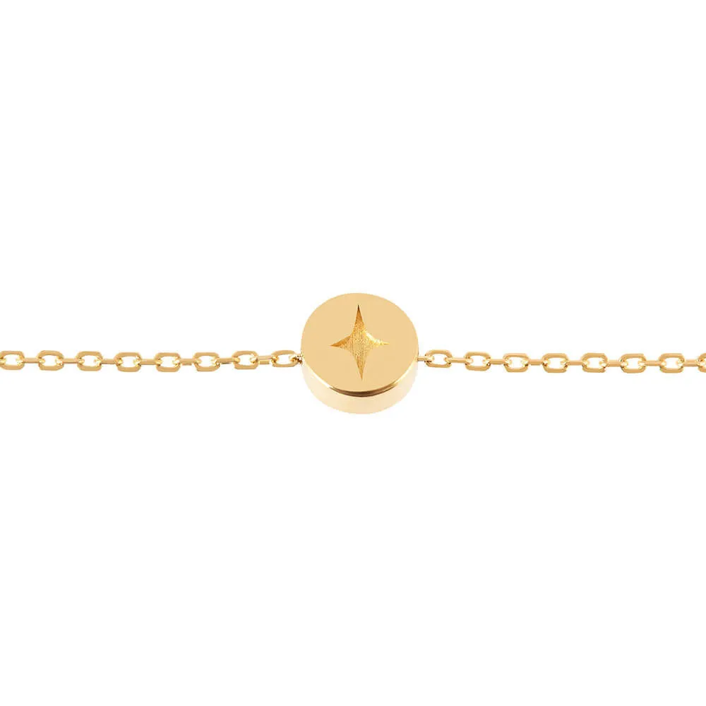 Modern Words Fine Light 18K Gold Bracelet