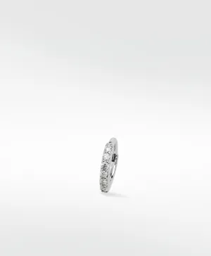 Modernist Pavé Small 14K Whitegold Hoop w. Lab-Grown Diamond