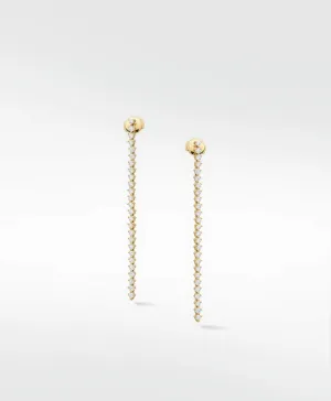 Modernist Tennis Drop 14K Gold Earrings w. Lab-Grown Diamond