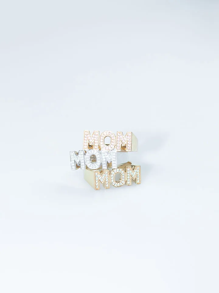 Mom Sky Silver Ring w. Crystals