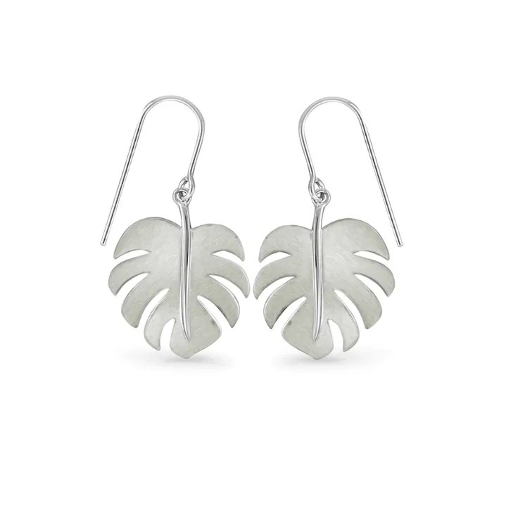 Monstera Leaf Dangle Earrings