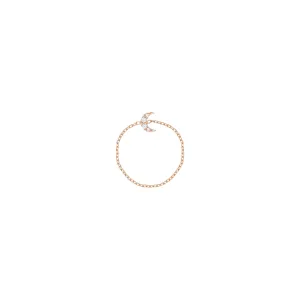 Moon Chain 18K Rose Gold Ring w. Diamonds
