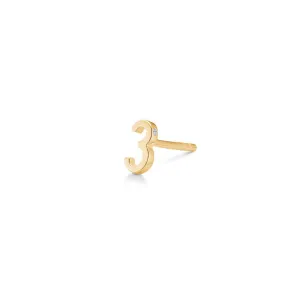 My 3 18K Gold Stud w. Diamond
