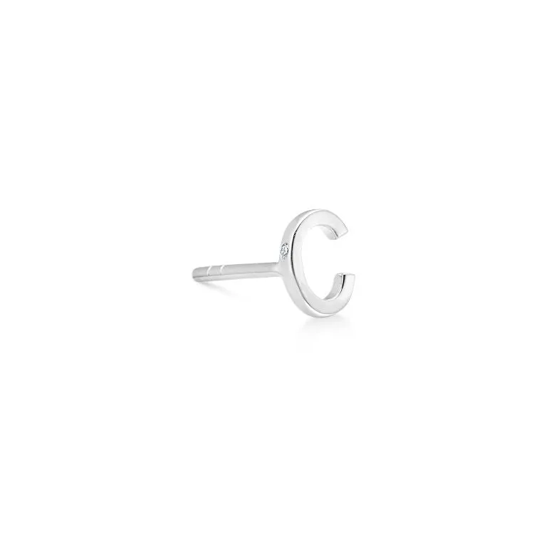 My C 18K Whitegold Stud w. Diamond