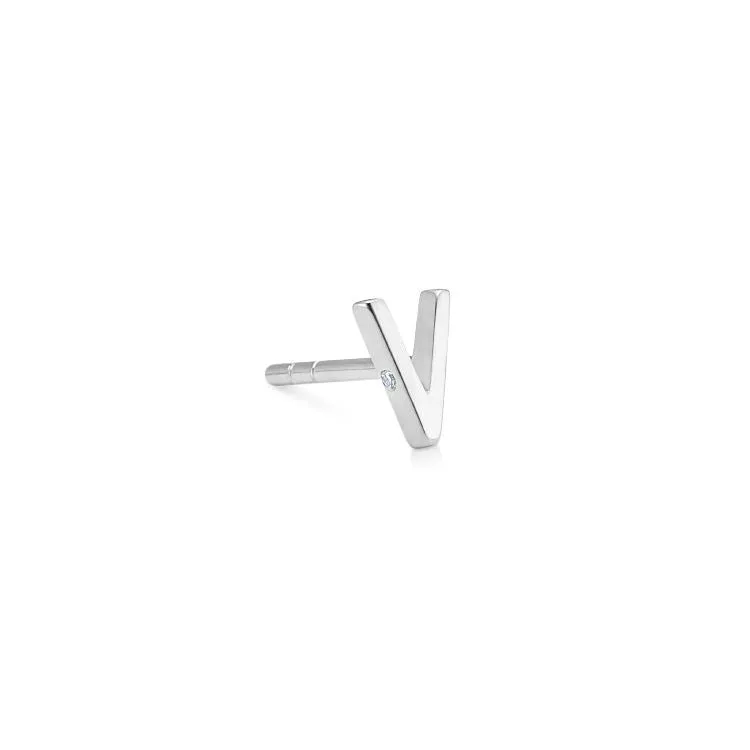 My V 18K Whitegold Stud w. Diamond