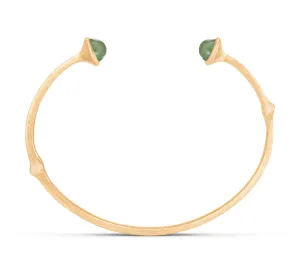 Nature 18K Gold Bangle w. Serpentine