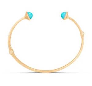 Nature 18K Gold Bangle w. Turquoise