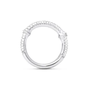 Nature Half Pavé 18K Whitegold Ring w. Diamonds