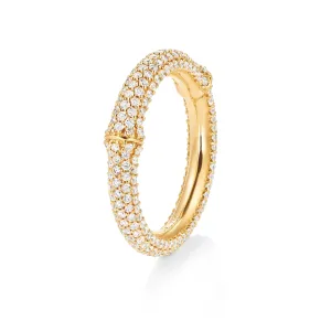 Nature Pavé 18K Gold Ring w. Diamonds