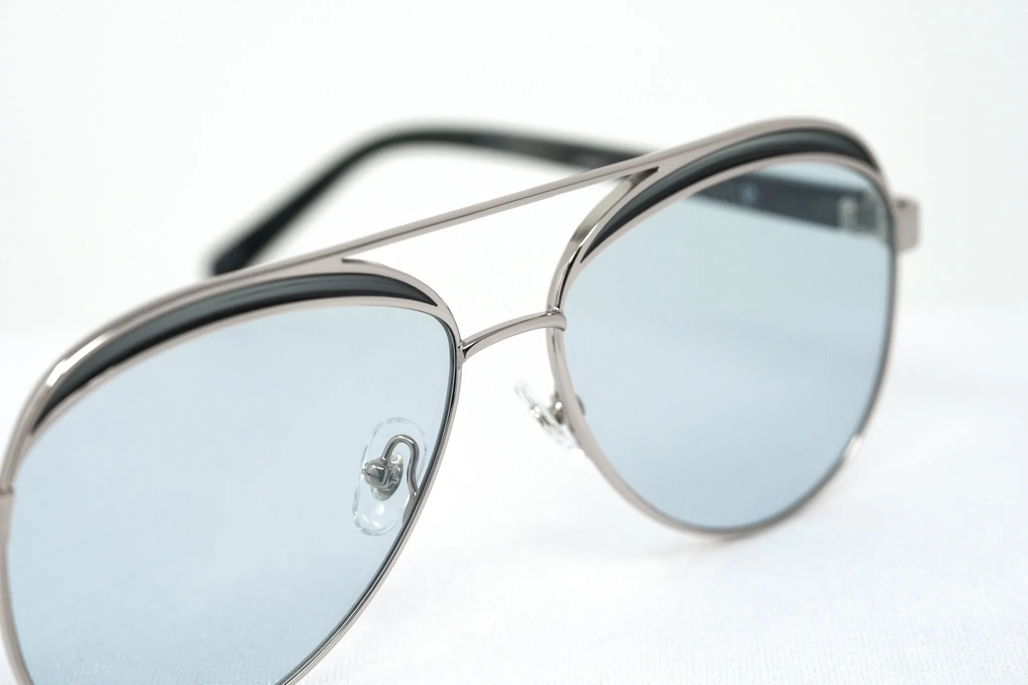 NO 21  Sunglasses Brass and Blue Lenses