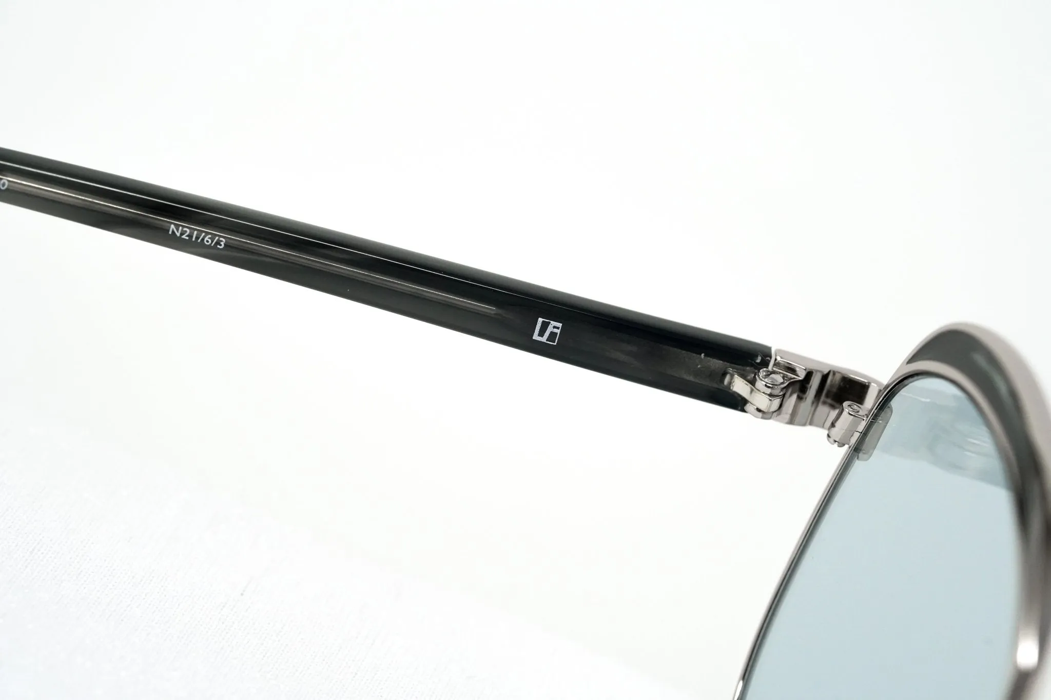 NO 21  Sunglasses Brass and Blue Lenses