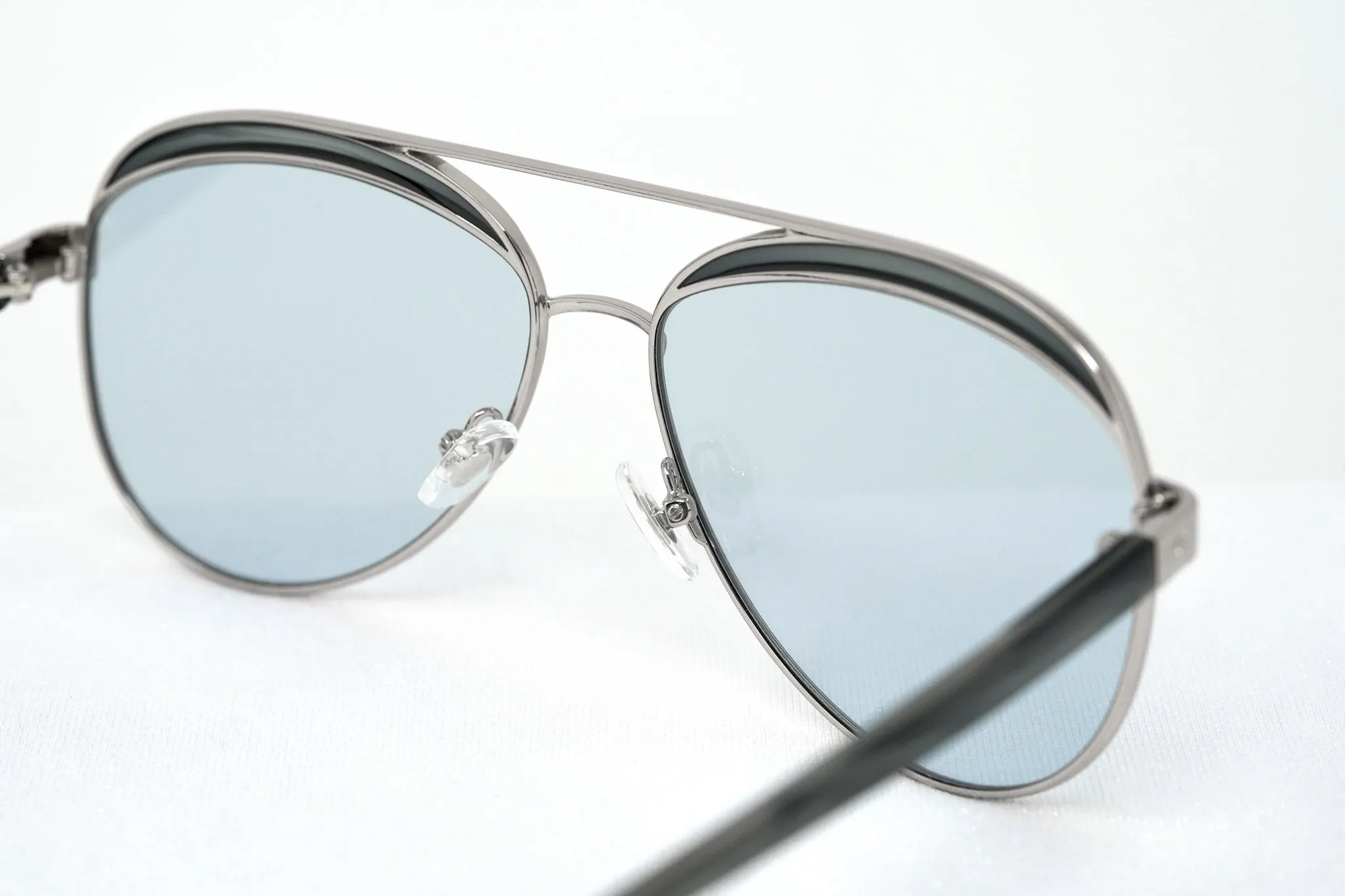 NO 21  Sunglasses Brass and Blue Lenses