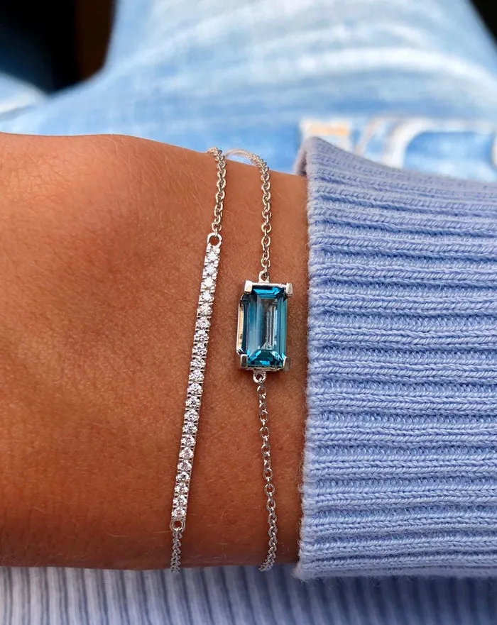 Nord London Blue 18K Gold Bracelet w. Topaz & Diamond