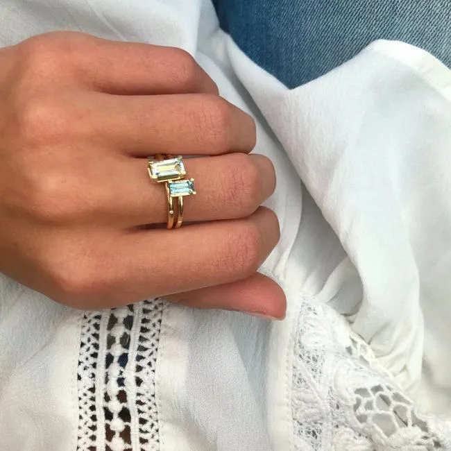Nord Turned 18K Whitegold Ring w. Aquamarine