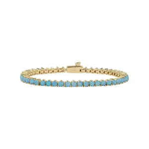 Not Your Basic Simulated Blue Opal Tennis Bracelet