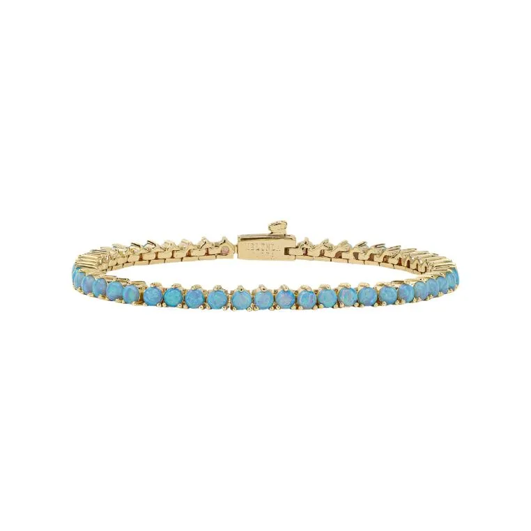 Not Your Basic Simulated Blue Opal Tennis Bracelet