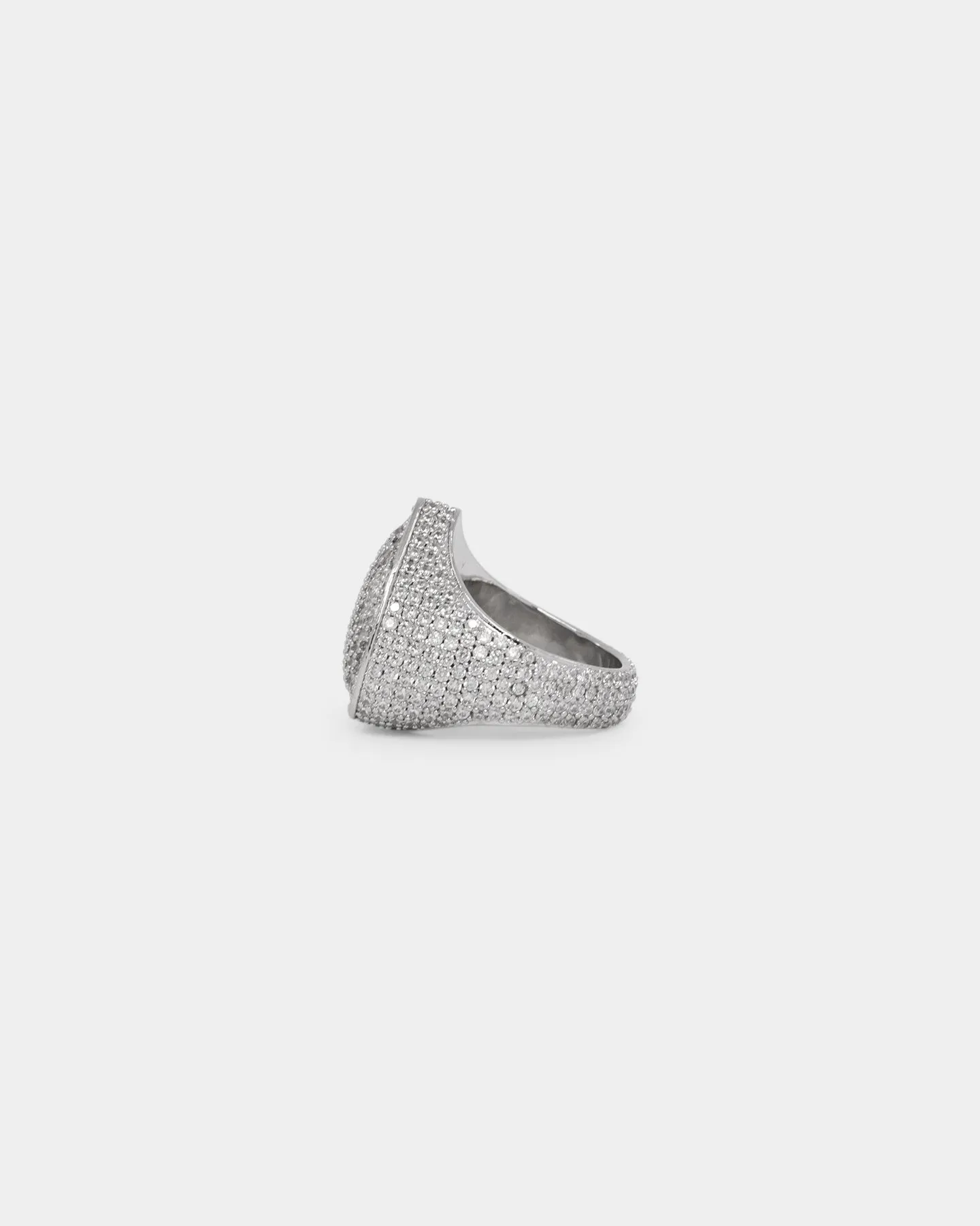 NXS Iced Heart Ring Iced White Gold