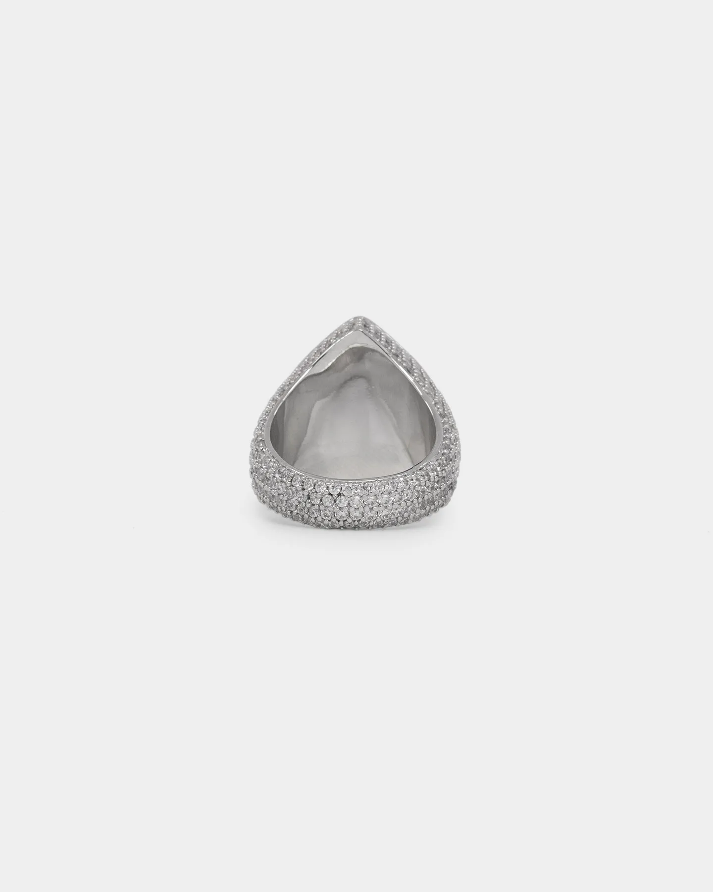 NXS Iced Heart Ring Iced White Gold