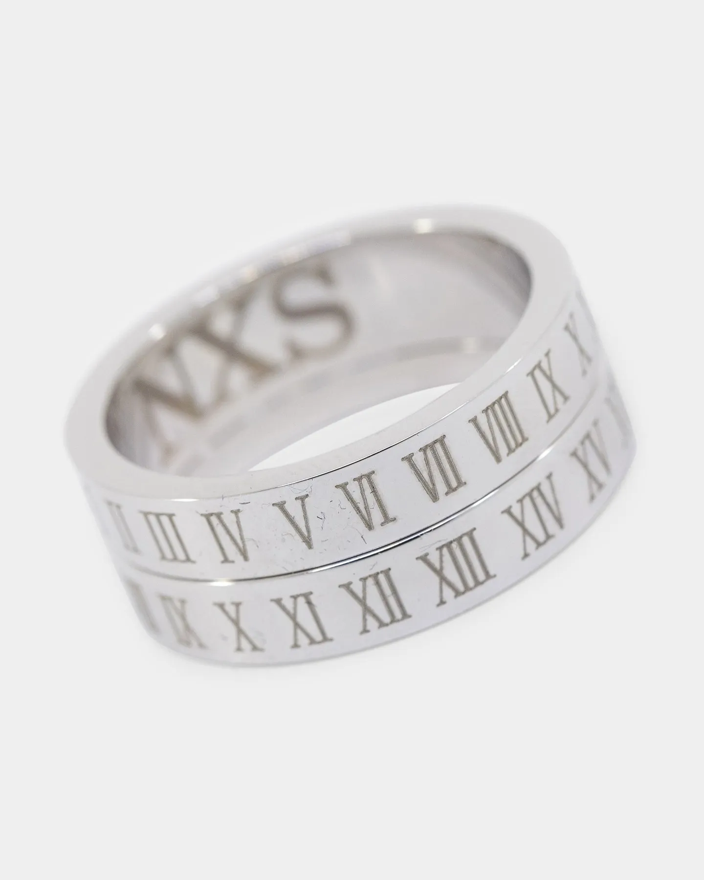 NXS Roman Rotating Ring White Gold