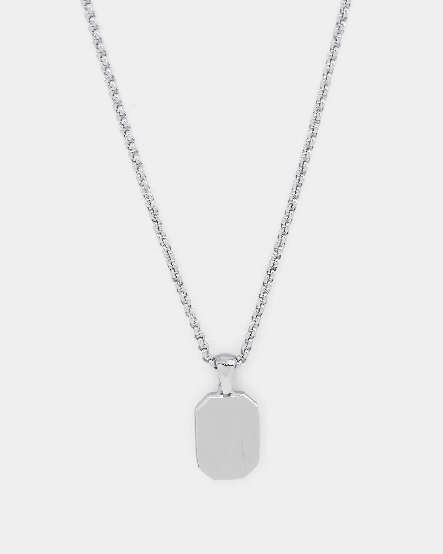 NXS Tag Chain White Gold