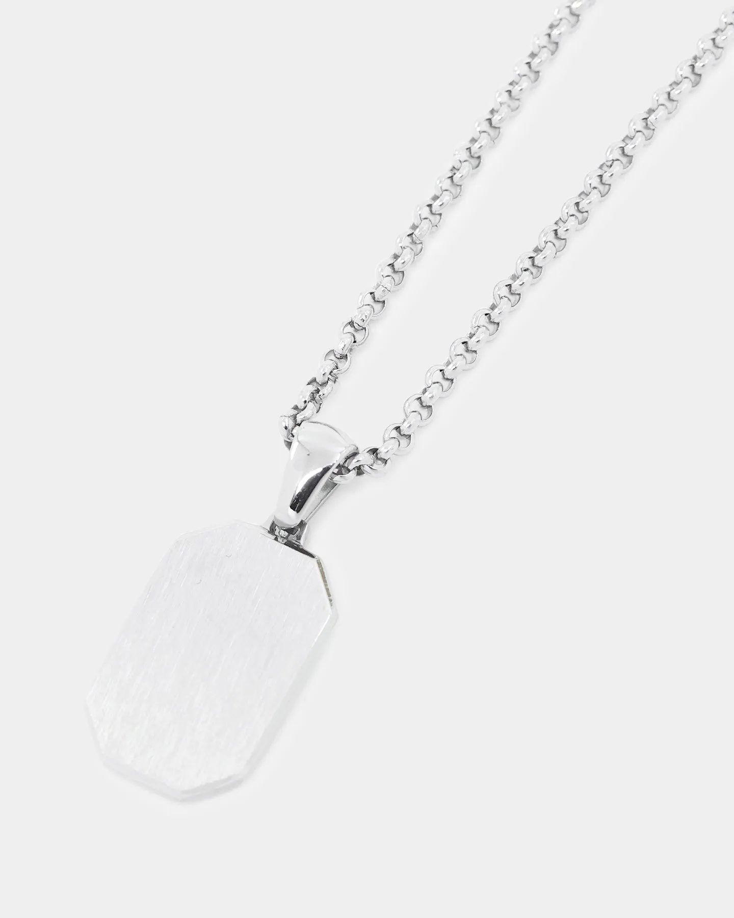 NXS Tag Chain White Gold