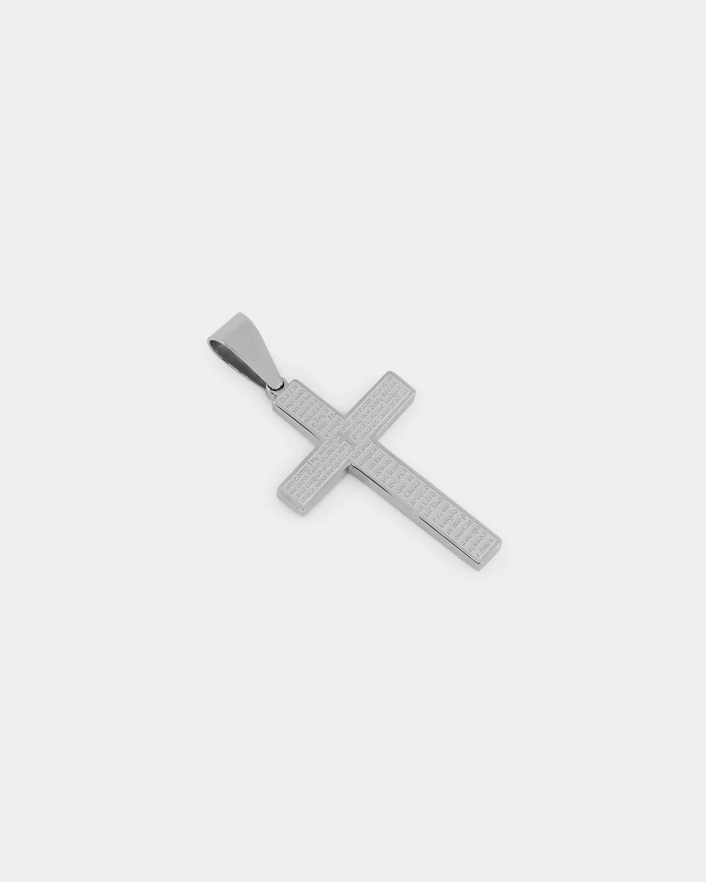 NXS Textured Cross Pendant White Gold