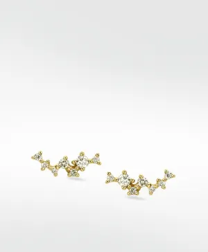 Orion Nebula 14K Gold Earrings w. Lab-Grown Diamond