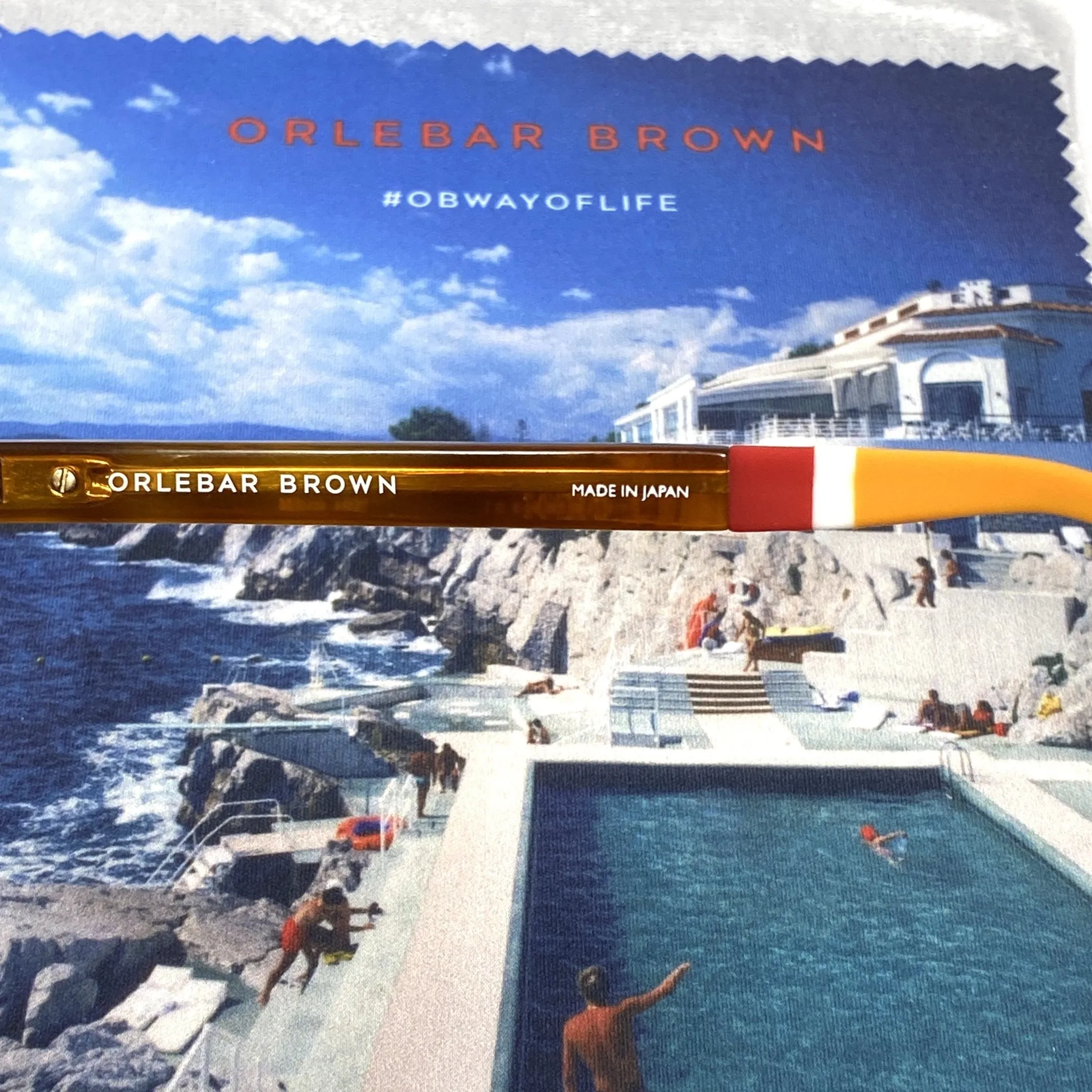 Orlebar Brown Sunglasses Round Amber Tortoise Shell and Orange OB42C3SUN