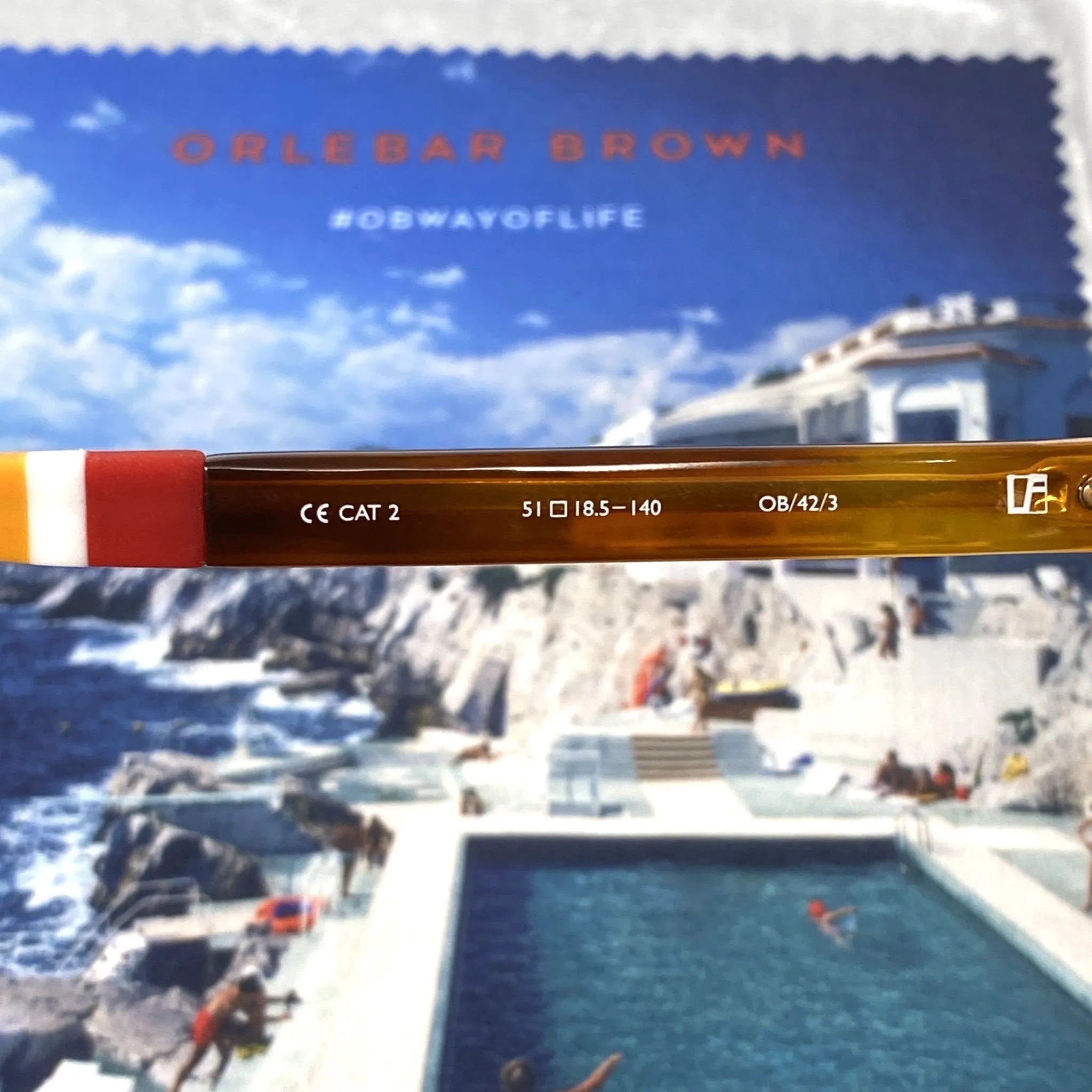 Orlebar Brown Sunglasses Round Amber Tortoise Shell and Orange OB42C3SUN