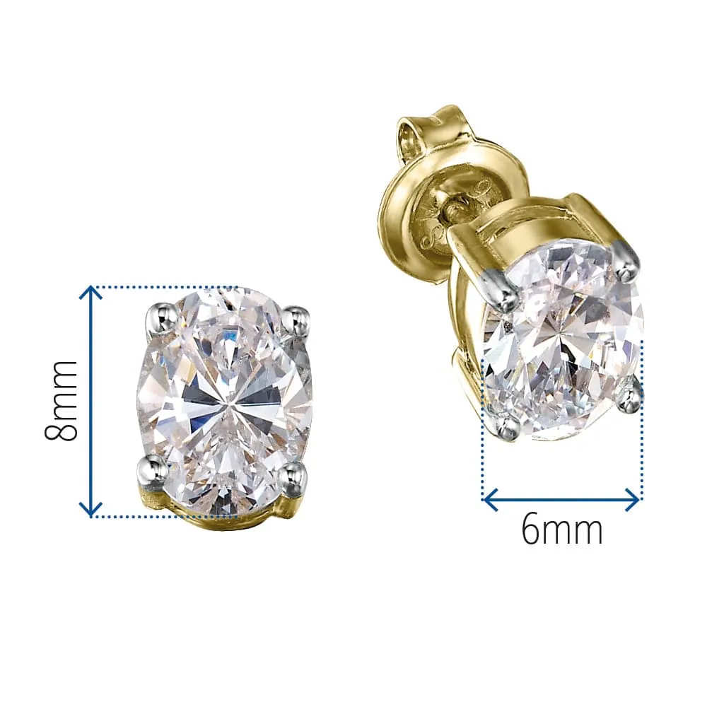 Oval Cut Stud Earrings