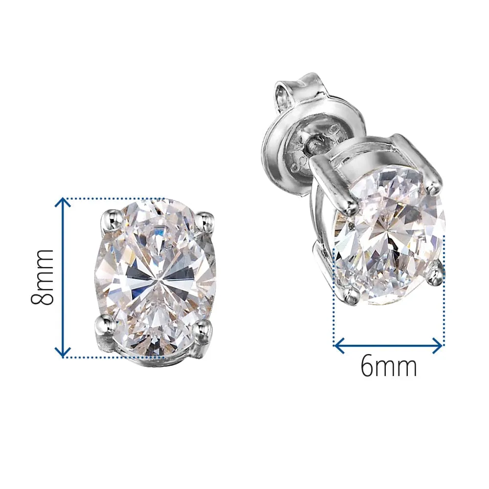 Oval Cut Stud Earrings