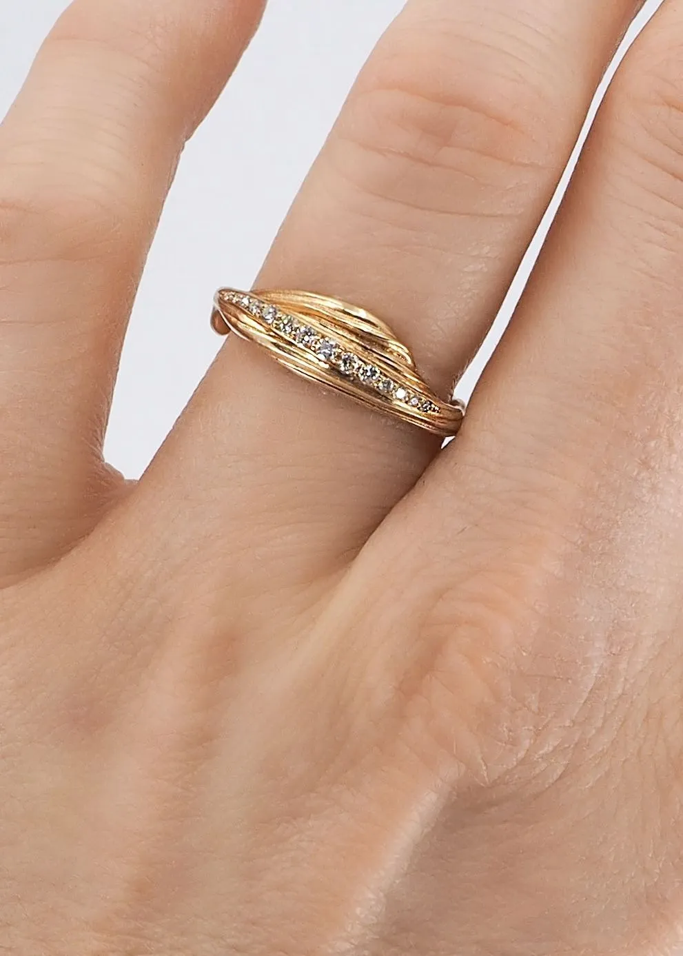 Palea Pavé 14K Gold Ring w. Diamond