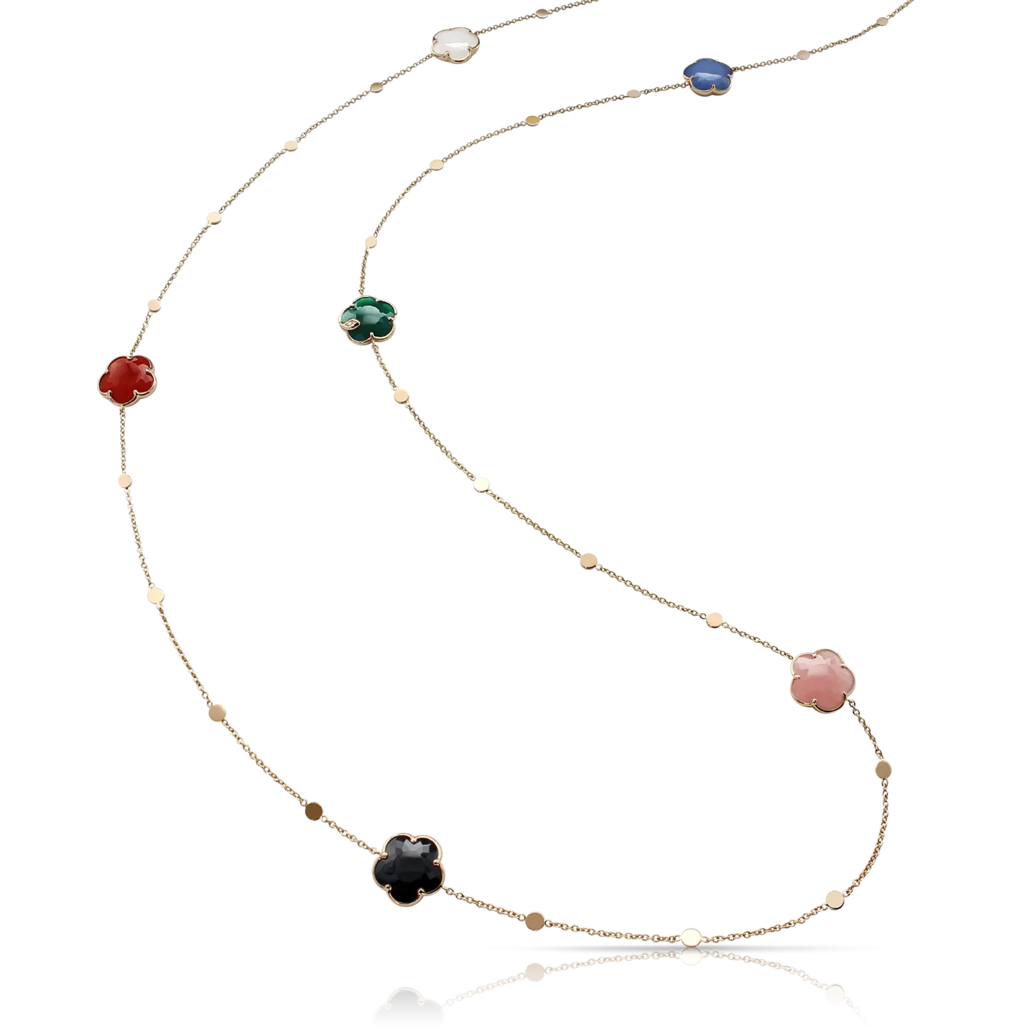 Pasquale Bruni Petit Joli 18ct Rose Gold Diamond Gemstone Sautoir Necklace