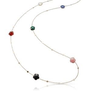 Pasquale Bruni Petit Joli 18ct Rose Gold Diamond Gemstone Sautoir Necklace