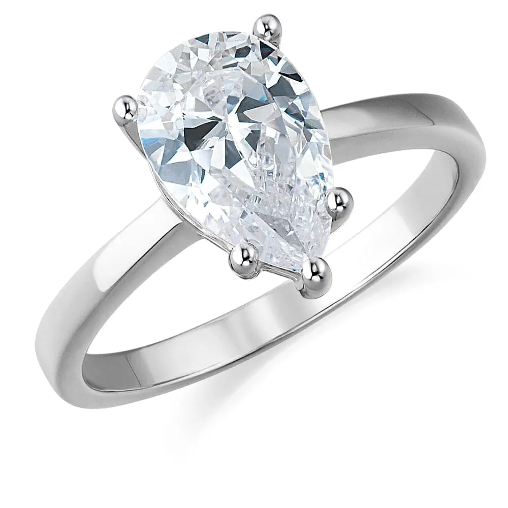 Pear Cut Solitaire Ring