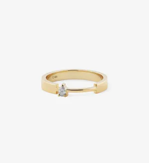 Pear Diamond Bold Ring 0.08