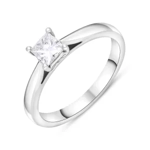 Platinum 0.40ct Diamond GIA Certified Princess Cut Solitaire Ring