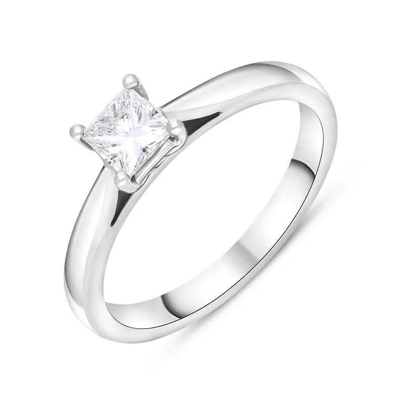 Platinum 0.40ct Diamond GIA Certified Princess Cut Solitaire Ring