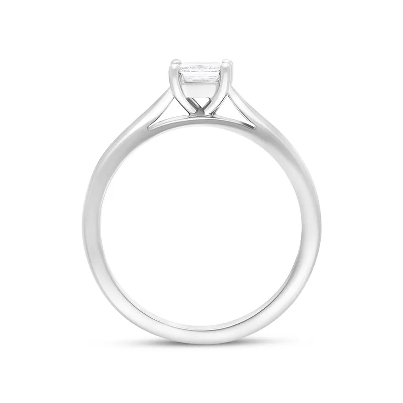 Platinum 0.40ct Diamond GIA Certified Princess Cut Solitaire Ring