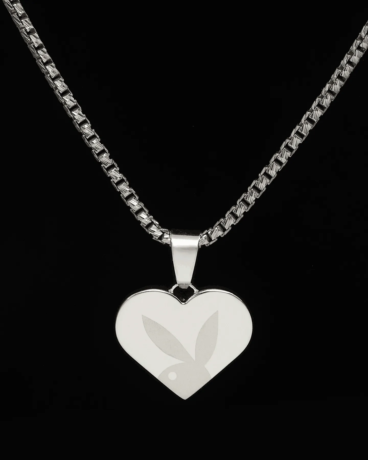 Playboy By House Of Auric Playboy Heart Pendant Sterling Silver